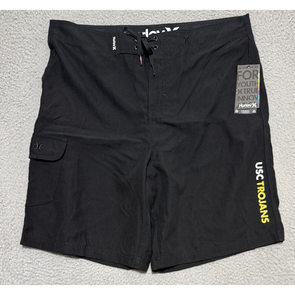 Hurley One and Only USC Trojans Board shorts Blackout Mens 36 10" inseam NEW